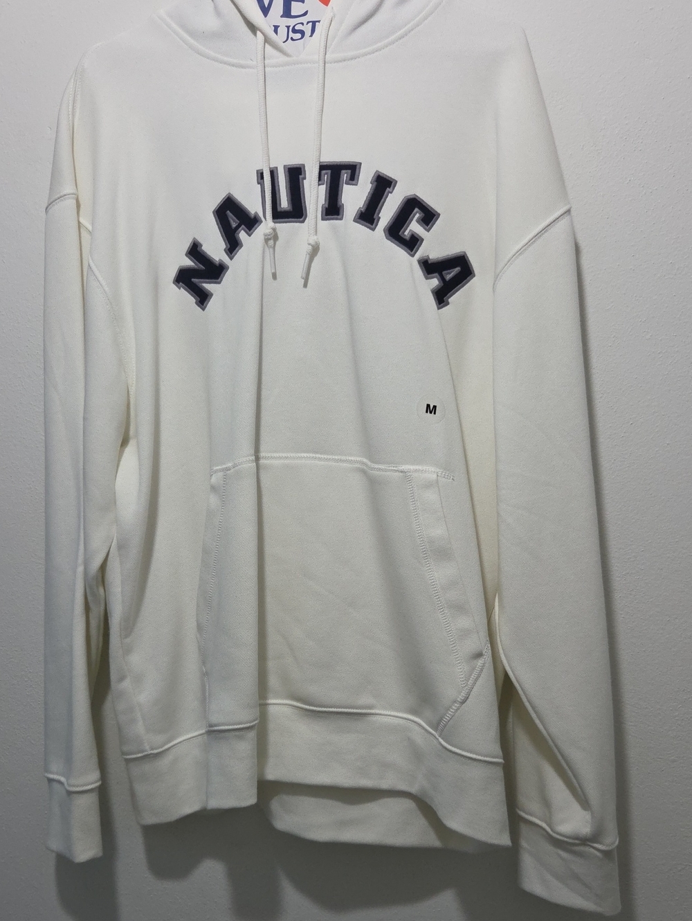 Nautica Off-White Hoodie with Navy Logo